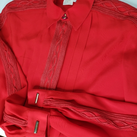 STARINGTON  Red Embroidered Button Blouse - Picture 11 of 15